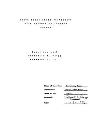 Primary view of object titled 'Oral History Interview with Frederick E. Gaupp, November 3, 1973'.