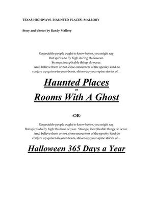 Primary view of object titled 'Haunted Places, or Rooms With a Ghost, or Halloween 365 Days a Year'.