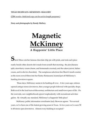 Primary view of object titled 'Magnetic McKinney: A Happenin' Little Place'.