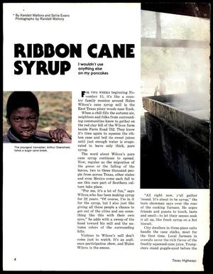 Primary view of object titled 'Ribbon Cane Syrup: I wouldn't use anything else on my pancakes'.
