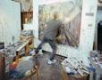Photograph: [An Artist Painting in a Studio]