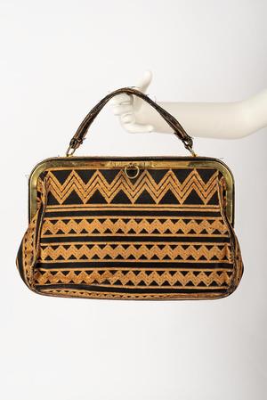 Primary view of object titled 'Velvet handbag'.