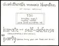 Primary view of Flyer, "Charlottesville Women's Liberation, Karate and Self-defense (demonstration/discussion) and party"