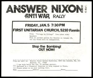 Primary view of object titled '"Answer Nixon! Anti War Rally"'.