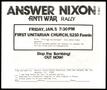 Text: "Answer Nixon! Anti War Rally"