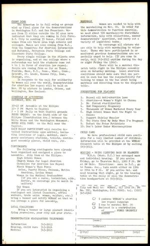 Primary view of object titled 'Woman's National Abortion Action Coalition (WONAAC) Newsletter, 1971-11.'.