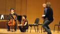 Primary view of [Fredrik Schøyen Sjölin and Asbjørn Nørgaard instruct Danish String Quartet Masterclass students, 1]