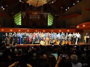 Primary view of object titled '[2013 Mariachi Aguilitas students at Winspear Hall]'.