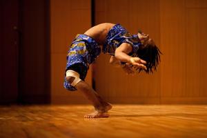 Primary view of object titled '[Eric Borketey Ansuade performs at 16th Annual African Cultural Festival, 1]'.