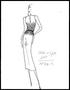 Artwork: [Sketch created by Michael Faircloth of a dress with a waist belt]