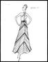 Artwork: [Sketch created by Michael Faircloth of a dress with fringe]