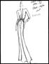 Thumbnail image of item number 1 in: '[Sketch created by Michael Faircloth of a plunging dress]'.