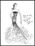 Thumbnail image of item number 1 in: '[Sketch created by Michael Faircloth of a dress with a flaired skirt]'.