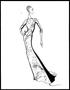 Thumbnail image of item number 1 in: '[Sketch created by Michael Faircloth of a stylized dress]'.