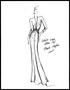 Artwork: [Sketch created by Michael Faircloth of a long-sleeved dress]