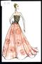 Thumbnail image of item number 1 in: '[Art print (2149) created by Michael Faircloth of a dress with a pink skirt and gold bodice]'.