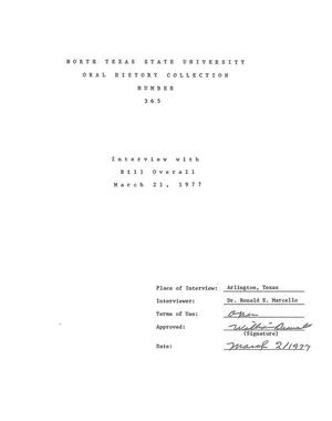 Primary view of object titled 'Oral History Interview with Bill Overall, March 21, 1977'.