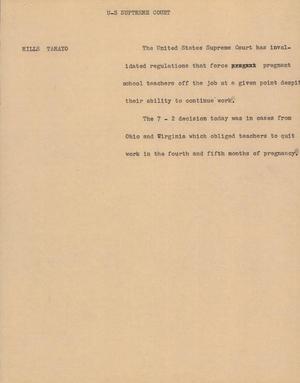 Primary view of object titled '[News Script: US Supreme Court]'.