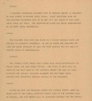 Primary view of object titled '[News Script: Hijack & MidEast]'.