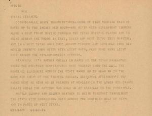 Primary view of object titled '[News Script: Texas Weather]'.