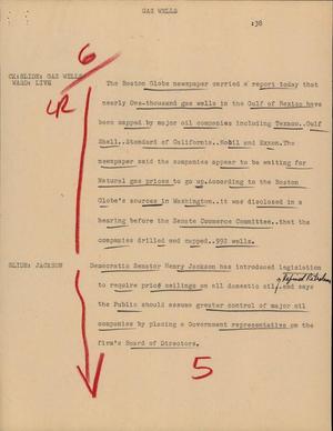 Primary view of object titled '[News Script: Gas Wells]'.