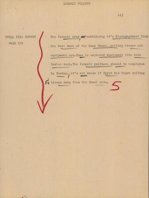 Primary view of object titled '[News Script: Israeli Pullout]'.