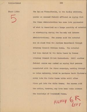 Primary view of object titled '[News Script: Times Herald]'.
