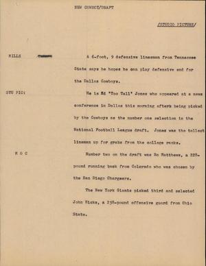 Primary view of object titled '[News Script: New Cowboy]'.