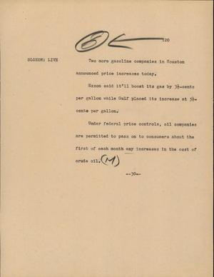 Primary view of object titled '[News Script: Exxon]'.
