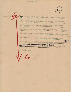 Primary view of object titled '[News Script: Add Truckers]'.