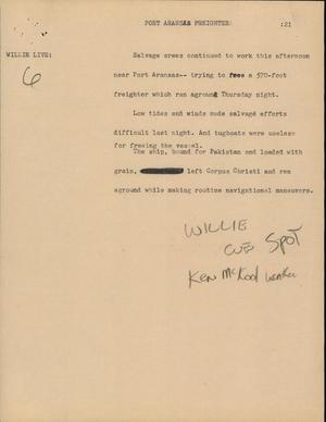 Primary view of object titled '[News Script: Port Aransas]'.