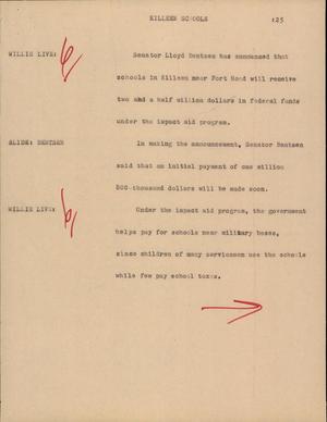 Primary view of object titled '[News Script: Killeen Schools]'.