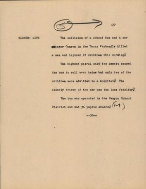 Primary view of object titled '[News Script: Collision]'.
