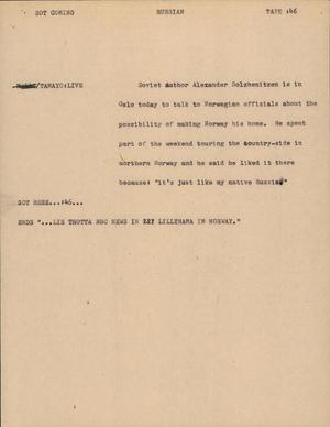 Primary view of object titled '[News Script: Russian]'.