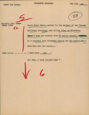 Primary view of object titled '[News Script: Milwaukee Shootout]'.