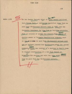 Primary view of object titled '[News Script: Parr case]'.
