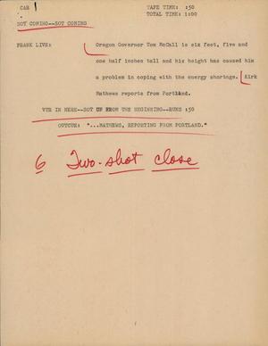 Primary view of object titled '[News Script: Car]'.