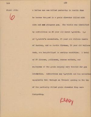 Primary view of object titled '[News Script: Gas]'.