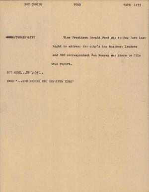 Primary view of object titled '[News Script: Ford]'.