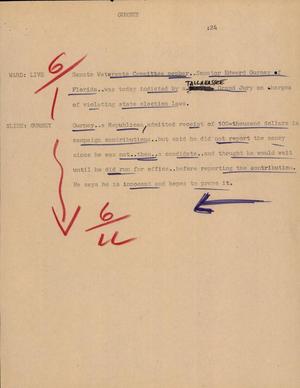 Primary view of object titled '[News Script: Gurney]'.