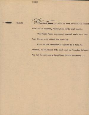 Primary view of object titled '[News Script: Nixon]'.