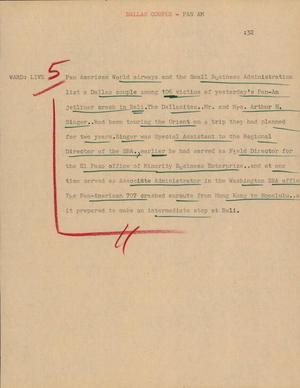 Primary view of object titled '[News Script: Pan America]'.