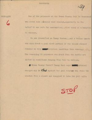 Primary view of object titled '[News Script: Brownwood]'.
