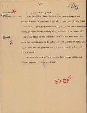Primary view of object titled '[News Script: Catto]'.