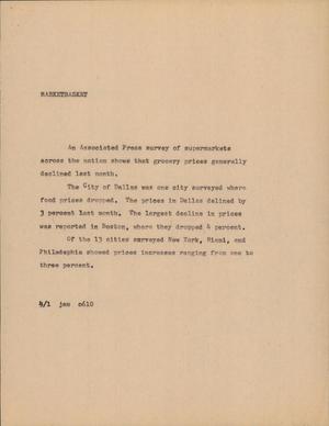 Primary view of object titled '[News Script: Marketbasket]'.
