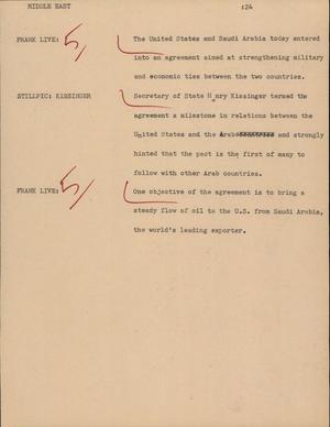 Primary view of object titled '[News Script: Middle East]'.