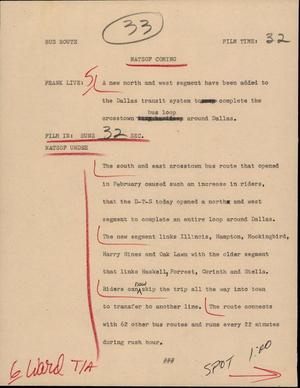 Primary view of object titled '[News Script: NATSOF coming]'.