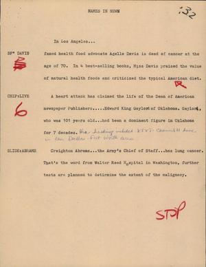 Primary view of object titled '[News Script: Names in news]'.