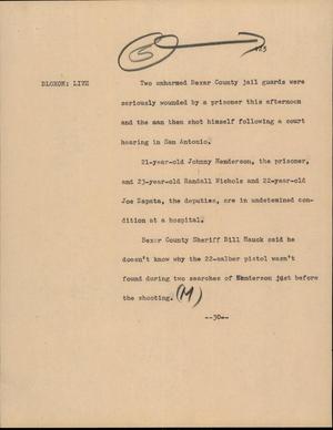 Primary view of object titled '[News Script: San Antonio]'.