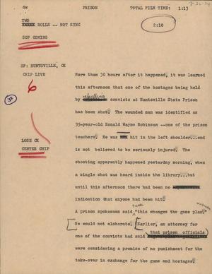 Primary view of object titled '[News Script: Prison]'.